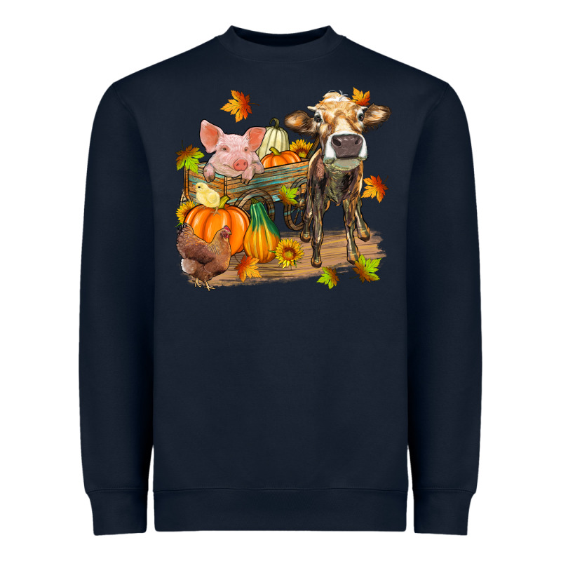Fall Farm Animals Heavyweight Sweatshirt by Zillion Design Studio | Teevron