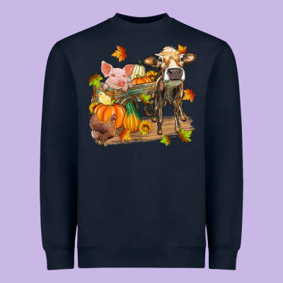Fall Farm Animals Heavyweight Sweatshirt Designed By Zillion Design Studio
