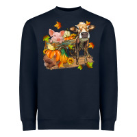 Navy fall farm animals Heavyweight Sweatshirt - Zillion Design Studio