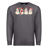 Charcoal Heather valentines day ghost Premium Sweatshirt - MaliasSmallBusiness