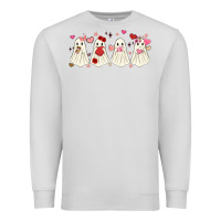 Dove Grey valentines day ghost Premium Sweatshirt - MaliasSmallBusiness