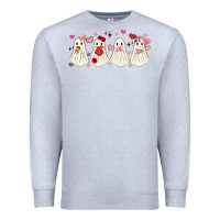 Heather Grey valentines day ghost Premium Sweatshirt - MaliasSmallBusiness