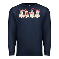Navy valentines day ghost Premium Sweatshirt - MaliasSmallBusiness