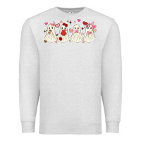 Oatmeal Heather valentines day ghost Premium Sweatshirt - MaliasSmallBusiness