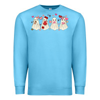 Ocean Blue valentines day ghost Premium Sweatshirt - MaliasSmallBusiness