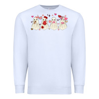 White valentines day ghost Premium Sweatshirt - MaliasSmallBusiness