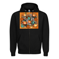 Cowhide Pumpkin Zipper Hoodie | Teevron