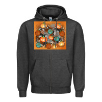 Charcoal Heather cowhide pumpkin Zipper Hoodie - AdoDesignShop