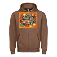 Chestnut cowhide pumpkin Zipper Hoodie - AdoDesignShop