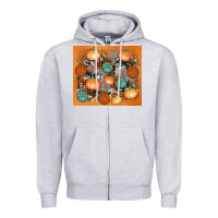 Heather Grey cowhide pumpkin Zipper Hoodie - AdoDesignShop