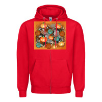 Red cowhide pumpkin Zipper Hoodie - AdoDesignShop