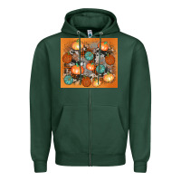Sports Green cowhide pumpkin Zipper Hoodie - AdoDesignShop