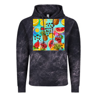 Cloud Black fruits tie dye seamless pattern Vintage Hoodie - Zillion Design Studio
