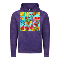 Cloud Purple fruits tie dye seamless pattern Vintage Hoodie - Zillion Design Studio