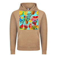 Vintage Coffee fruits tie dye seamless pattern Vintage Hoodie - Zillion Design Studio