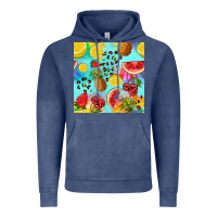 Vintage Denim fruits tie dye seamless pattern Vintage Hoodie - Zillion Design Studio