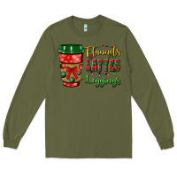 Army Green flannels lattes leggings Long Sleeve Tee - BundleAndBundleShop