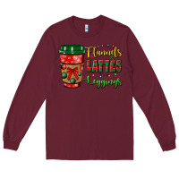 Burgundy flannels lattes leggings Long Sleeve Tee - BundleAndBundleShop