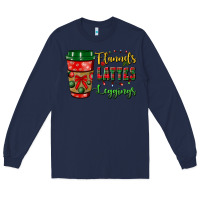 Navy flannels lattes leggings Long Sleeve Tee - BundleAndBundleShop