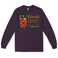 Plum flannels lattes leggings Long Sleeve Tee - BundleAndBundleShop