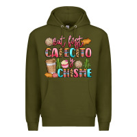 Army Green but first cafecito y chisme Premium Hoodie - LillyAllenDesigns