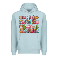 Blue Mist but first cafecito y chisme Premium Hoodie - LillyAllenDesigns