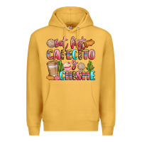 Mustard but first cafecito y chisme Premium Hoodie - LillyAllenDesigns