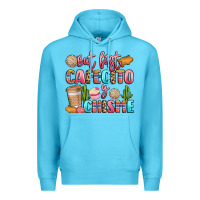 Ocean Blue but first cafecito y chisme Premium Hoodie - LillyAllenDesigns