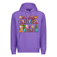 Purple but first cafecito y chisme Premium Hoodie - LillyAllenDesigns