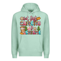 Seafoam but first cafecito y chisme Premium Hoodie - LillyAllenDesigns