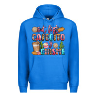 True Royal but first cafecito y chisme Premium Hoodie - LillyAllenDesigns