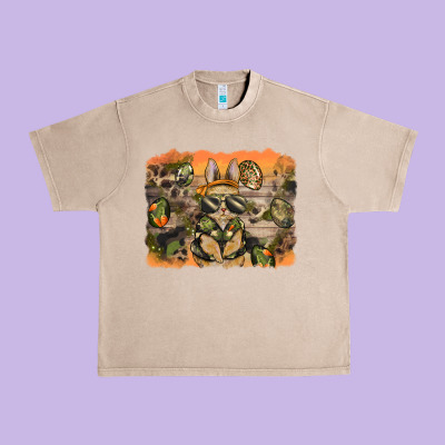 Camouflage Bunny Background Urban Heavy Tee Designed By Barkaloodesign