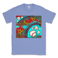 Colony Blue baseball leopard turquoise sunflower Classic Tee - JahusDesignShop
