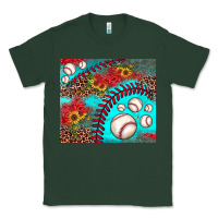 Sports Green baseball leopard turquoise sunflower Classic Tee - JahusDesignShop