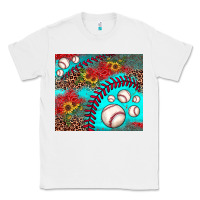White baseball leopard turquoise sunflower Classic Tee - JahusDesignShop