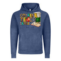 Vintage Denim coffee teach repeat Vintage Hoodie - texasbilliewilder