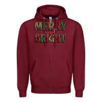 Burgundy merry and bright Zipper Hoodie - AdoDesignShop