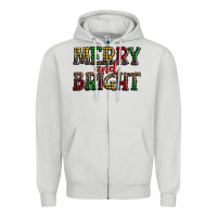 Dove Grey merry and bright Zipper Hoodie - AdoDesignShop