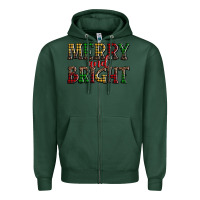 Sports Green merry and bright Zipper Hoodie - AdoDesignShop