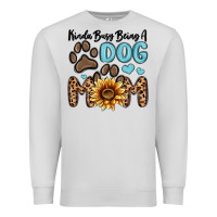 Dove Grey kinda busy being a dog mom Premium Sweatshirt - MaliasSmallBusiness