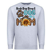 Heather Grey kinda busy being a dog mom Premium Sweatshirt - MaliasSmallBusiness