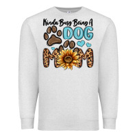 Oatmeal Heather kinda busy being a dog mom Premium Sweatshirt - MaliasSmallBusiness