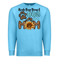 Ocean Blue kinda busy being a dog mom Premium Sweatshirt - MaliasSmallBusiness