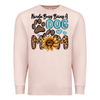 Pale Pink kinda busy being a dog mom Premium Sweatshirt - MaliasSmallBusiness