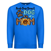 True Royal kinda busy being a dog mom Premium Sweatshirt - MaliasSmallBusiness