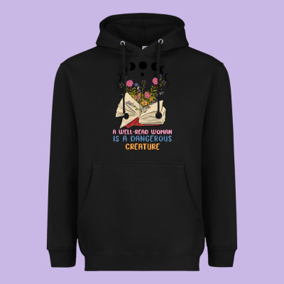 A Well Read Woman Is A Dangerous Creature Heavyweight Hoodie Designed By Maliassmallbusiness