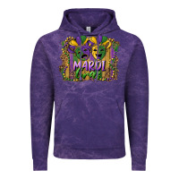 Cloud Purple mardi gras mask with leopard background Vintage Hoodie - RanaPortraitStore