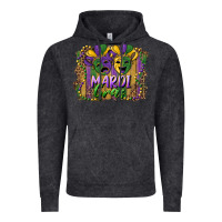 Vintage Black mardi gras mask with leopard background Vintage Hoodie - RanaPortraitStore