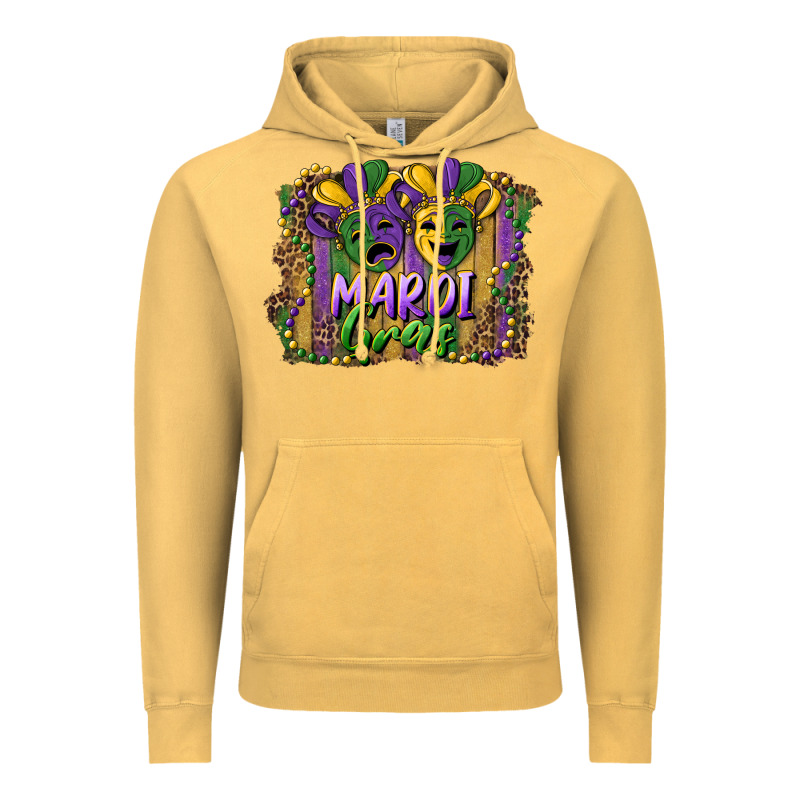 Mardi Gras Mask With Leopard Background Vintage Hoodie by RanaPortraitStore | Teevron