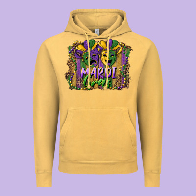 Mardi Gras Mask With Leopard Background Vintage Hoodie Designed By Ranaportraitstore
